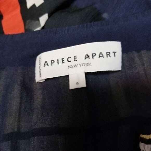 APIECE APART Lippard Multi Color Striped Chiffon Silk Midi Dress 4 - Picture 12 of 13